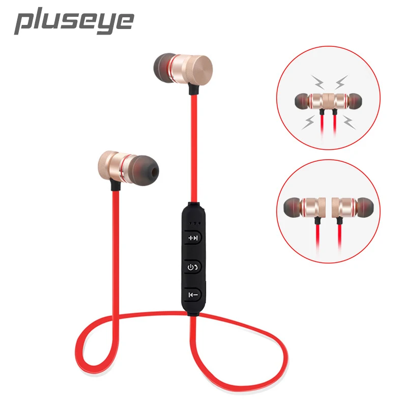 Pluseye Беспроводной Bluetooth наушники Спорт Handfree music бас с микрофоном для телефона iPhone