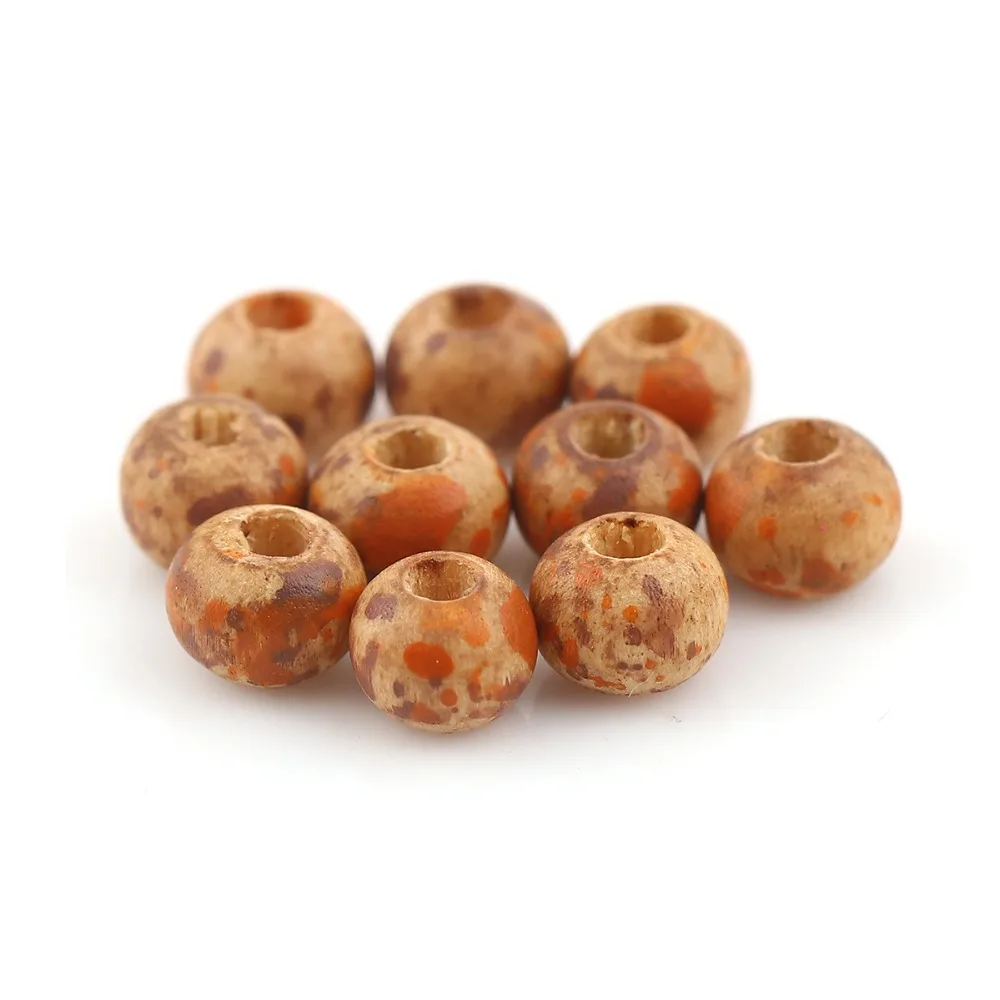 DoreenBeads модные деревянные бусины-спейсеры круглые красочные бежевое пятно DIY