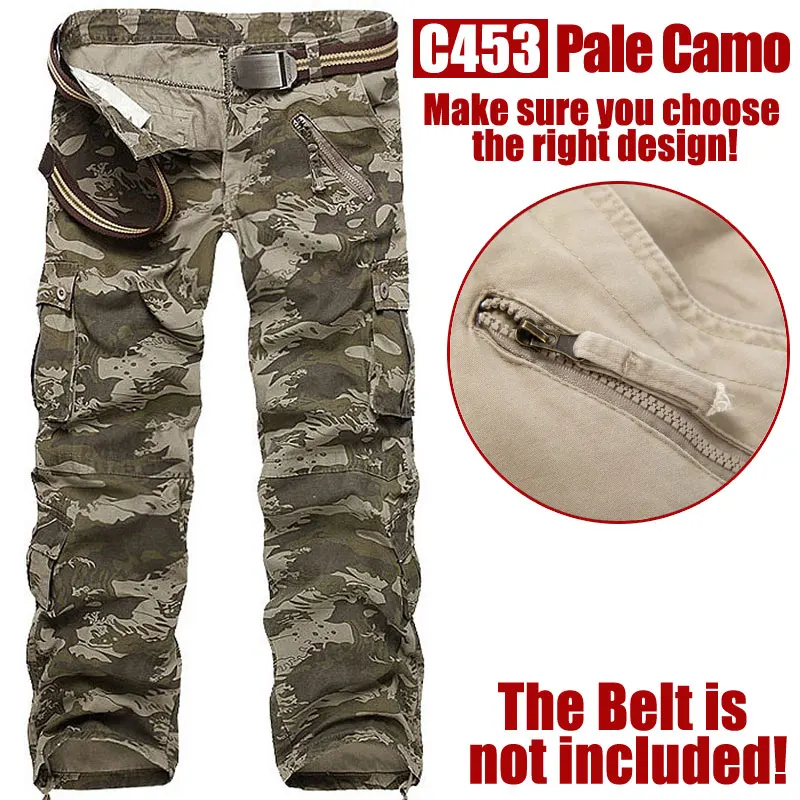 C032 Pale Camo Стиль, модные мужские бриджи, мужские хлопковые комбинезоны, Мужская рабочая одежда, брюки для отдыха, мужские военные штаны, брюки-карго, размер 28-42 - Цвет: C032 Pale Camo