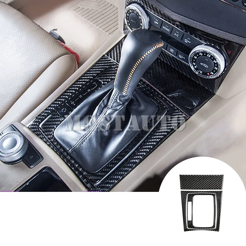 Для Benz C Class W204 S204 коробка передач из углеродного волокна накладка 2007 2013 3 шт.