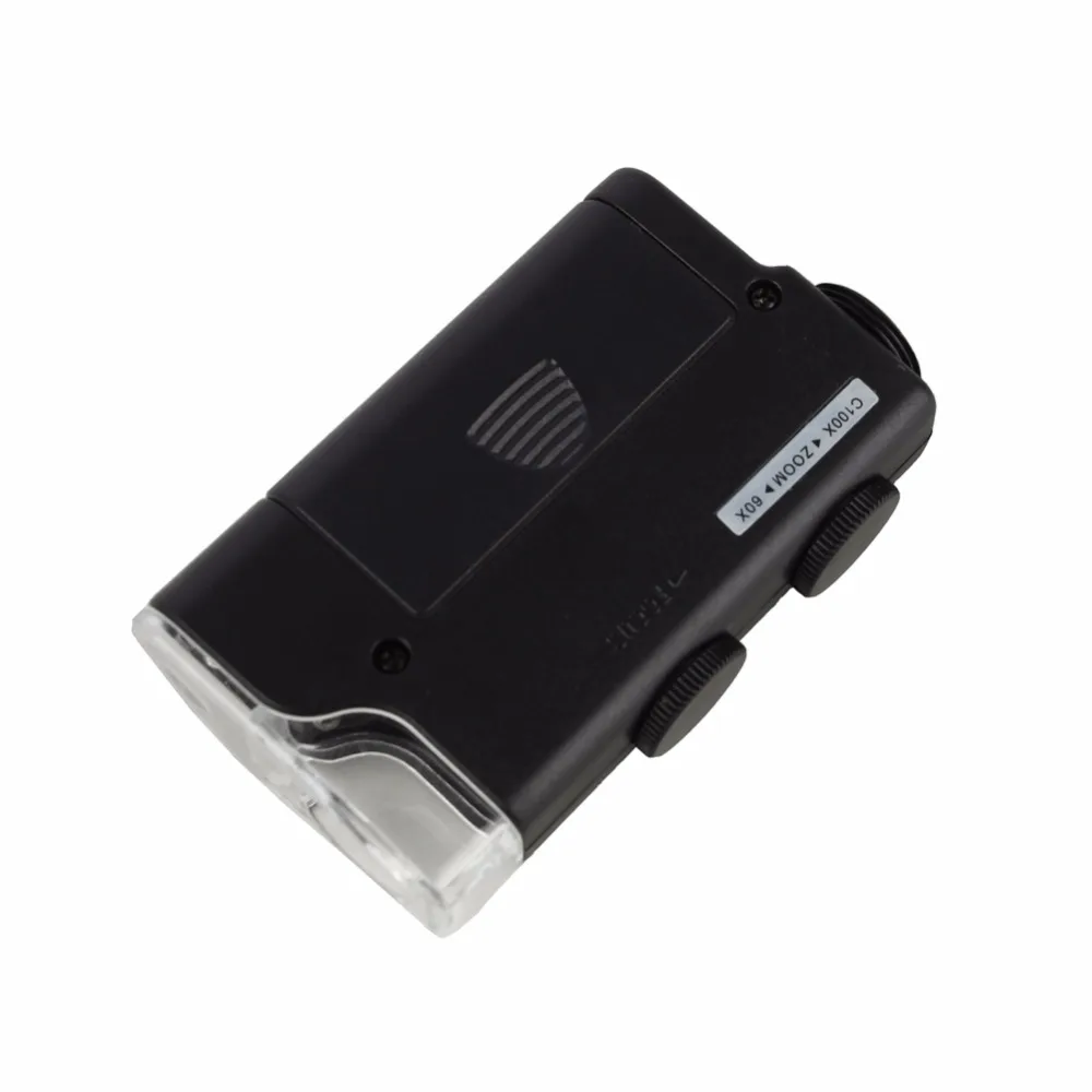 Beileshi 60x-100x зум микроскоп лусветодио дный ПА LED + УФ-свет клип-на микро объектив для