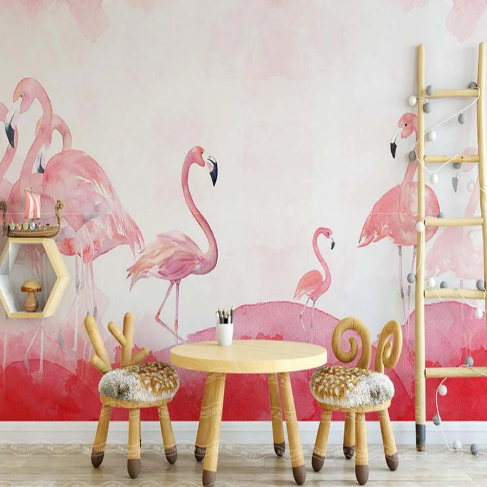 Flamingo Bird Painting photo wall mural for living room bedroom tv backside decor papier peint 3d custom animal murals | Обустройство