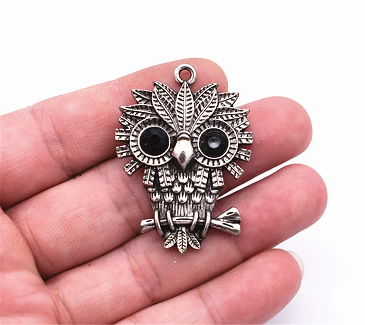 

3pcs 45x33mm Antique Silver Plated Owl Charms Pendant DIY Handmade Jewelry Accessories