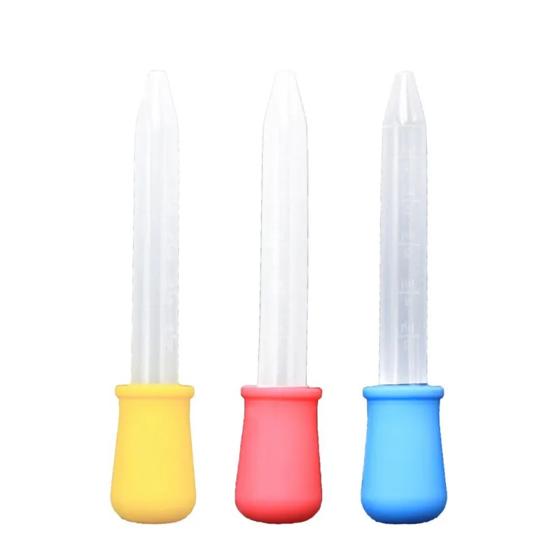 Детская посуда Прозрачная силиконовая пластиковая ложка Пипетка для детских