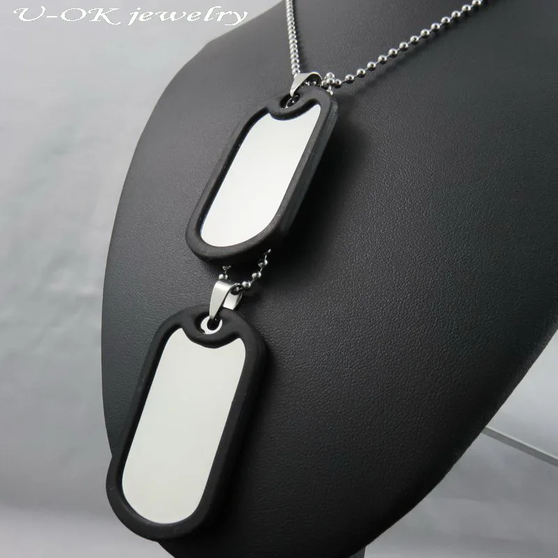 Мода 316L нержавеющая сталь пустые dogtag ожерелье кулон военная армия собака тег с