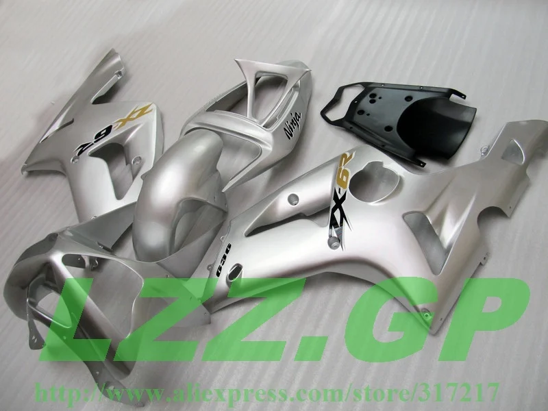 

Silver fairing kit FOR KAWASAKI NINJA ZX 6R 636 03 04 ZX-6R 03-04 ZX6R 2003 2004 ZX 6R 03 04 fairings SXY7 LZZ.GP