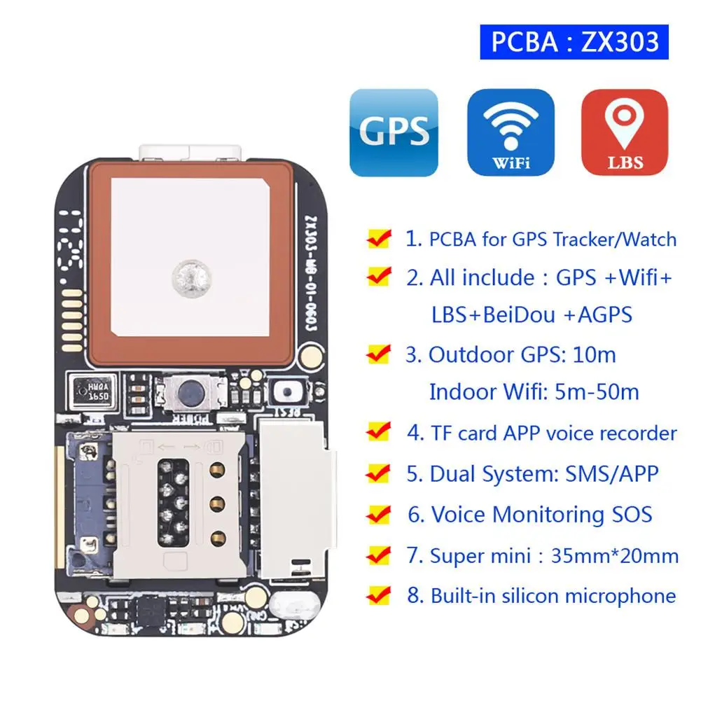2019 GSM gps Wifi LBS локатор SOS сигнализация веб приложение отслеживание TF карта диктофон