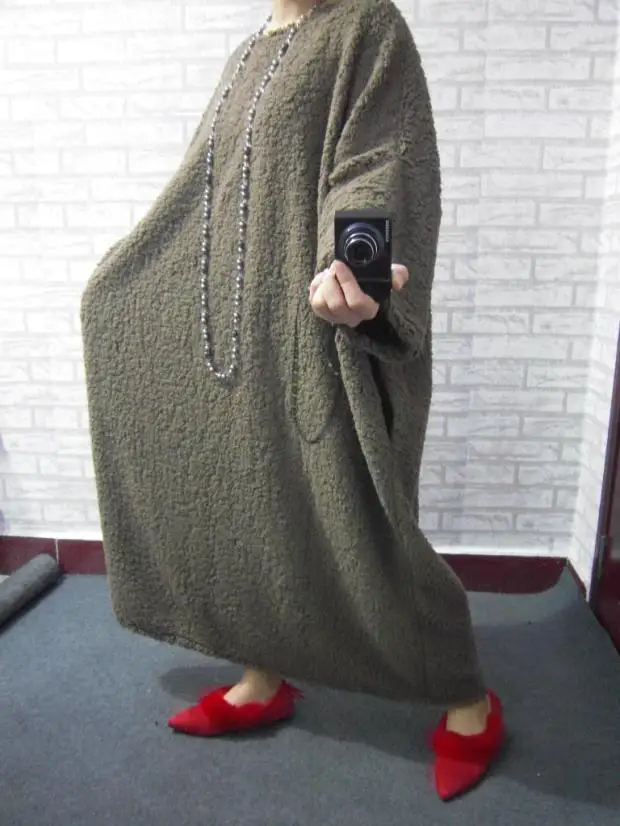 Женское Свободное длинное платье urlagre флисовое из берберского волокна с милым