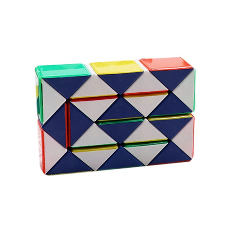 Кофе Горячая Распродажа, красочный 3D Магический кубик-линейка, 24 сегмента, кубик-головоломка cubo magico Snake Twist, детские развивающие игрушки для детей 1 - Цвет: Кофе