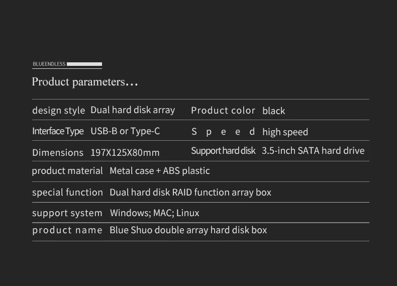 Тип C жесткий диск массив RAID USB3.0/USB3.1 4 режима двойной отсек HDD корпус RAID автоматическое резервное копирование данных 3,5 ''HDD массив USB3.1