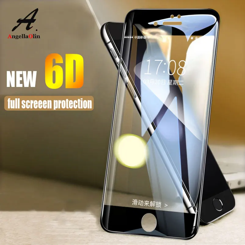 6D изогнутое закаленное стекло 9H для iPhone 11 Pro Xs Max XR X 10 8 7 6 6s plus + Защитная пленка