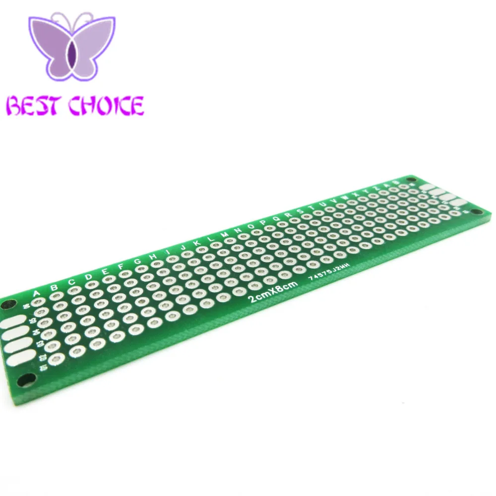 Бесплатная доставка 1 шт. 2x8 см двухсторонний медный Прототип pcb 2*8 панель