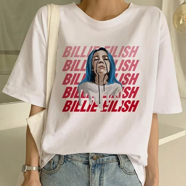 Уличная футболка в стиле хип-хоп Billie Eilish Harajuku, Повседневная футболка с круглым вырезом и короткими рукавами для мужчин и женщин, крутая футболка с графическим рисунком в стиле хипстер - Цвет: 560