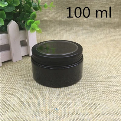 100 ml black lid 20 шт черные пластиковые банки бутылки для хранения специй, сливочного масла, пищевые контейнеры, оконные крышки 50 100 150 200 г мл банка для конфет - Цвет: 100 ml black lid