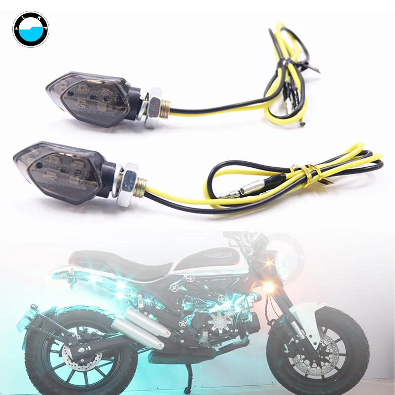 4 шт. 12В мини мотоцикл 5LED дымовая линза указатель поворота для Honda Suzuki Kawasaki KTM| |