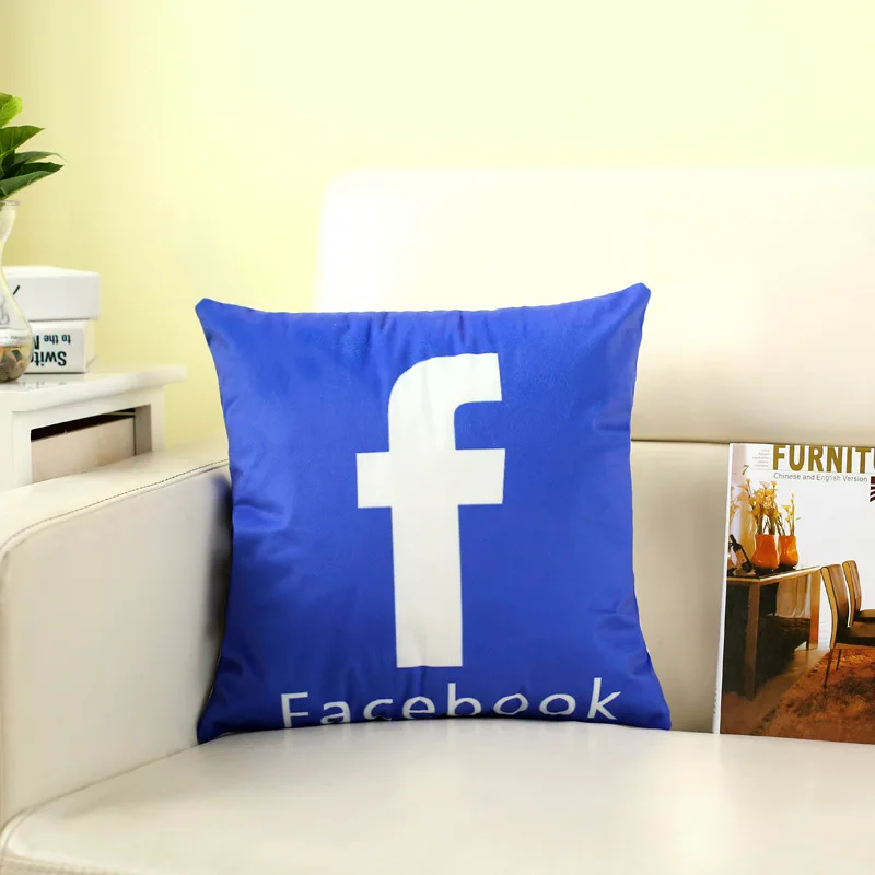 Мгновенные сообщения приложения дизайн; чехол для подушки Facebook YouTube Skype для рекламы логотипа Декоративные Чехлы для подушек дивана наволочка 40x40 см