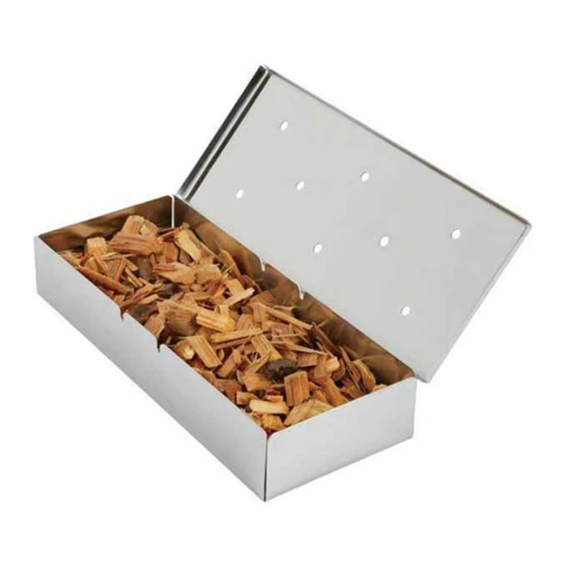 

Stainless steel Grill Smoking Box Smoking Barbecue Tool BBQ Grill Accessories Natural Apple Wood Cooking Chunks BBQ Wood Chips
