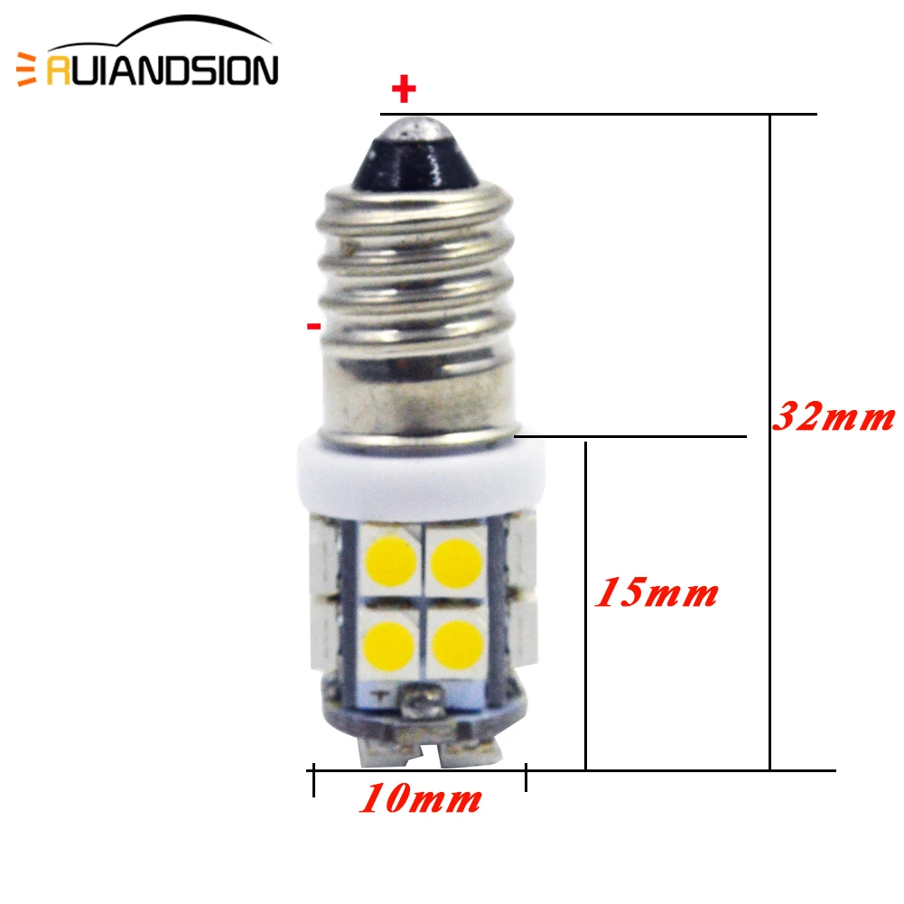 4 шт. E10 12 В 2835 20SMD 6000K /4000K/2700K MES винтовая Светодиодная лампа для внутреннего
