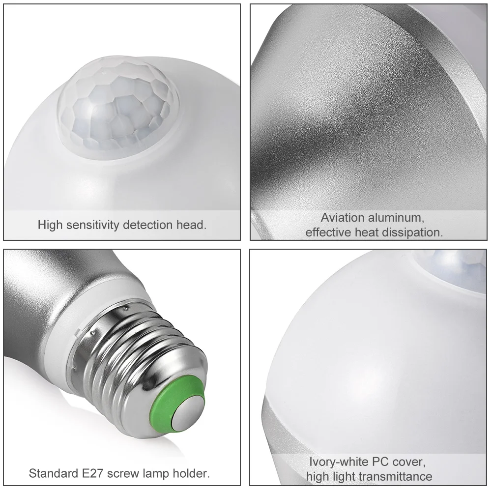 LEDGLE 9W E26/E27 18 Светодиодная лампа с датчиком движения|light bulb|with motion sensorbulb pir |