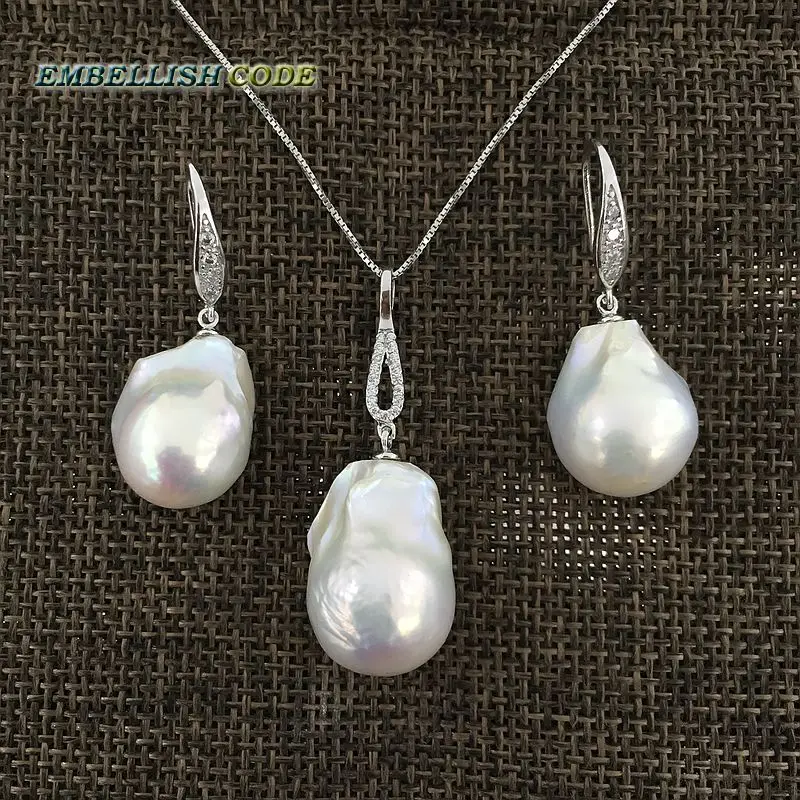 Наборы из жемчуга в стиле барокко серьги с крючком и подвеска искусственный