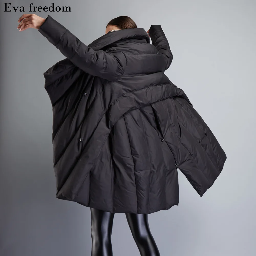 PLUS SIZE 2018 winter Jacket women down jackets new irregular thicken coat cloak women's downs jacket female medium-length | Женская