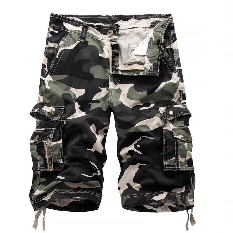 

2022 Summer Tactical Camo Shorts Men Cargo Shorts Casual Loose Cotton man Knee Length Army Short Pants Brand Clothing 29-40