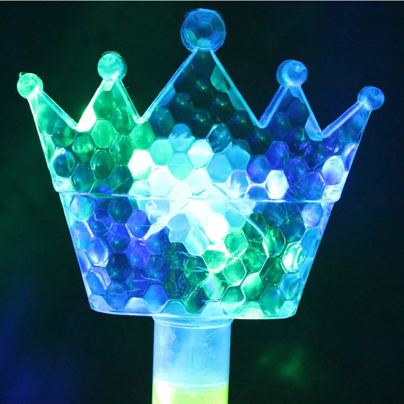 

New Fun LED Flashing Stick Fairy Princess Magic Wand Sticks Princess Crown Children Girl Party Cheer Accessories