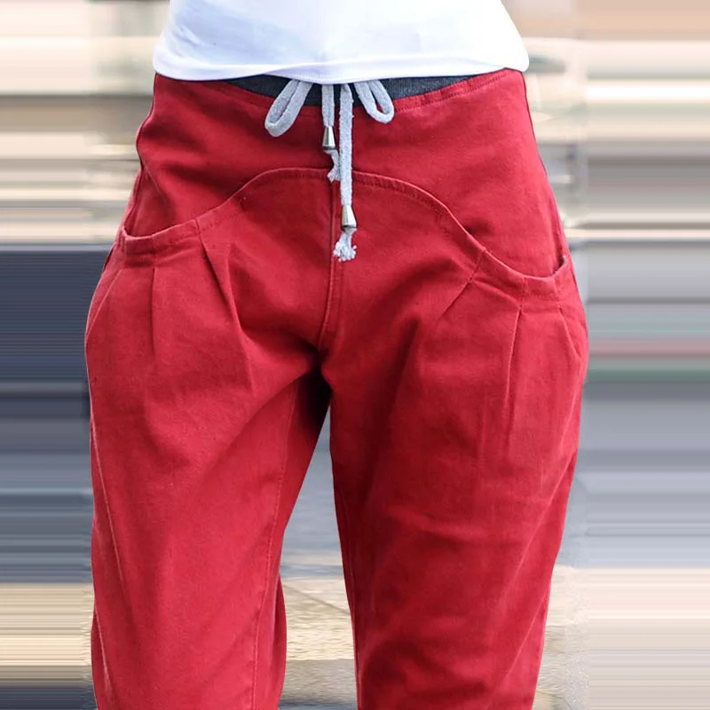 Женские свободные джинсы-султанки на все сезоны Корейская версия тонкие