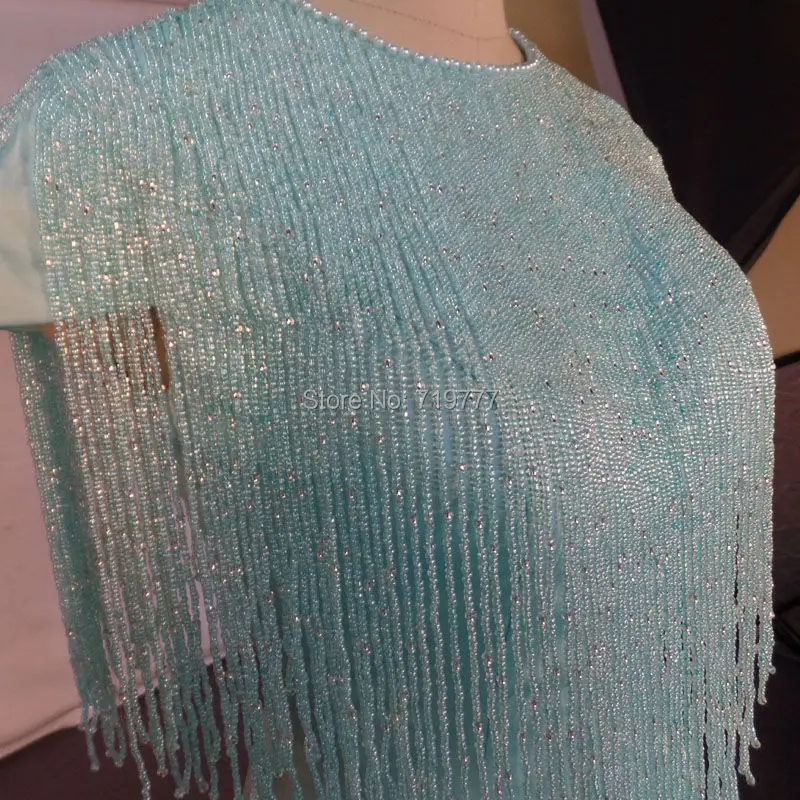 Женское вечернее платье с кисточками бисером в арабском стиле для выпускного