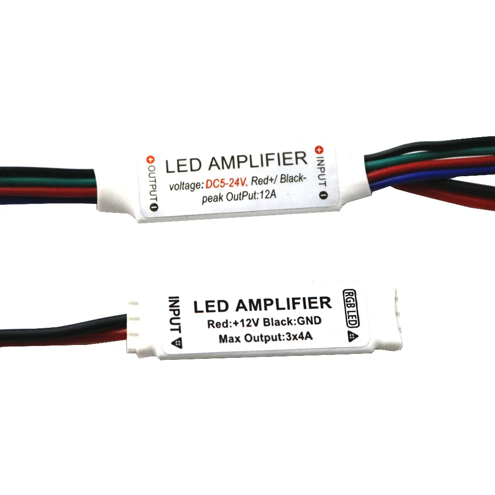 Светодиодный мини усилитель 12 В RGB 4 контактный SMD 5050 3528 светодиодный светильник