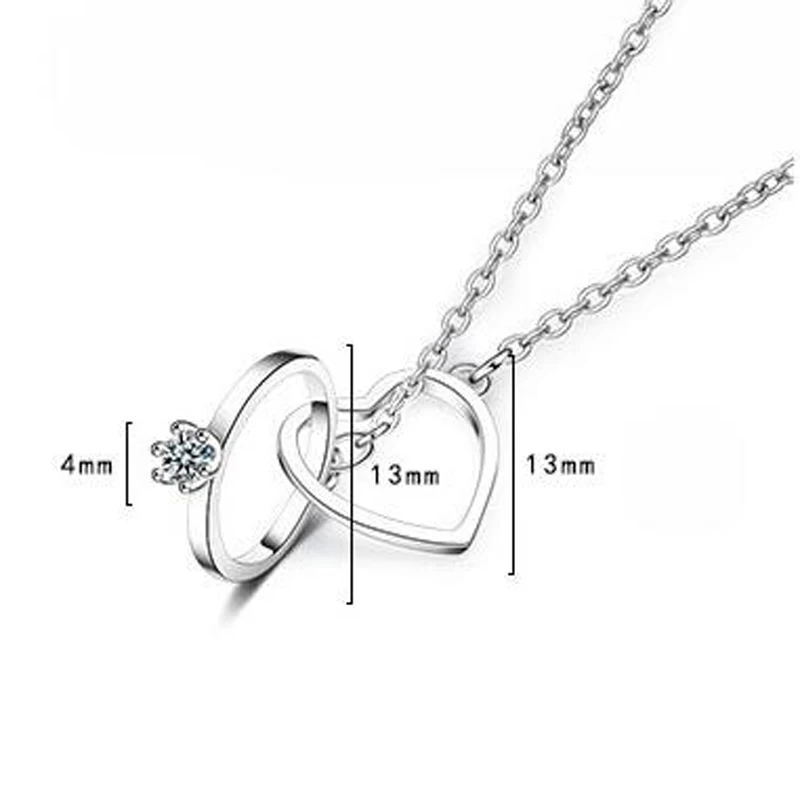 

925 sterling silver Hearts Circle Pendants Necklaces Fashion Sterling Silver Jewelry Wedding Engagement Choker Necklace