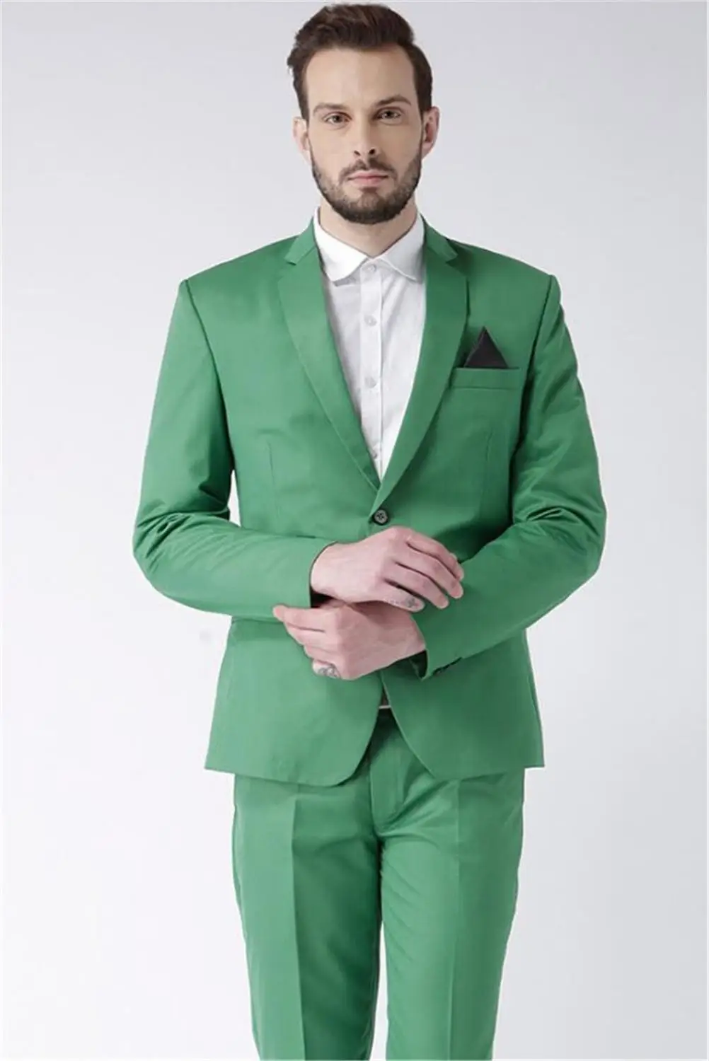 015 Красный однобортный Свадебный Мужской костюм шаль лацкан Slim Fit костюмы 2 шт свадебный смокинг для мужчин жениха(куртка+ брюки - Цвет: 015