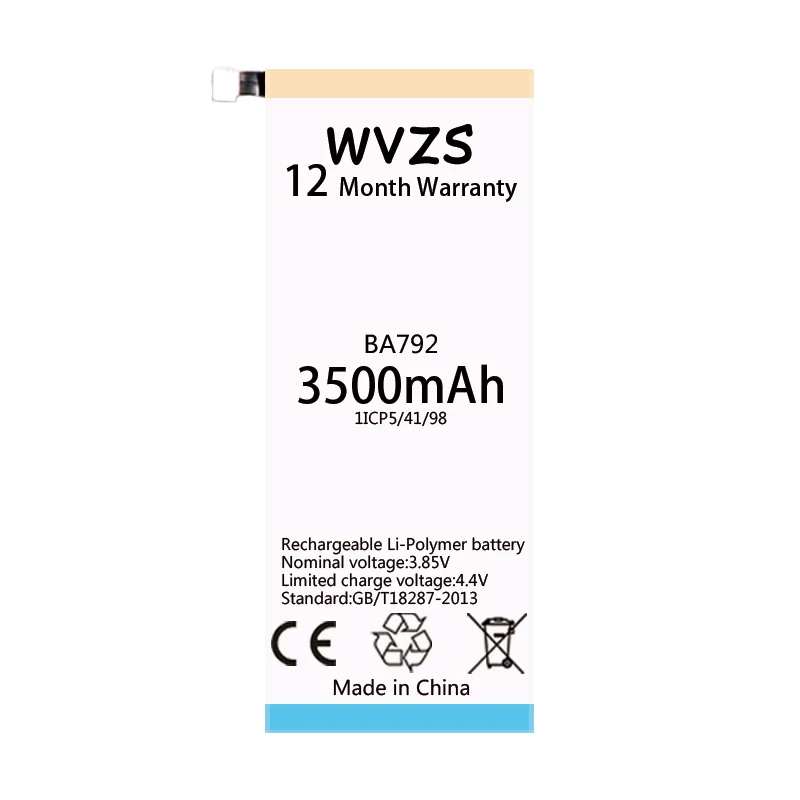 Wvzs 3500 мАч литий полимерный аккумулятор BA792 для Meizu Pro 7 Сменные
