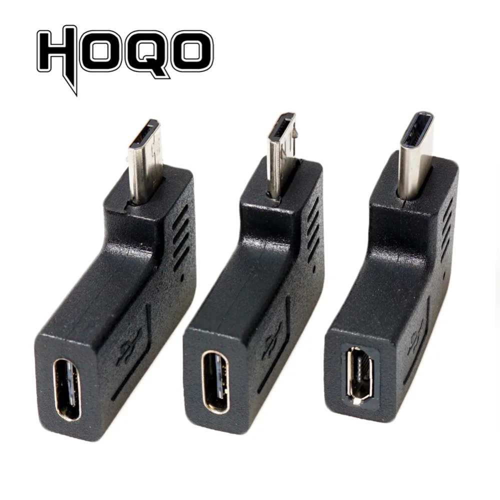 L образный преобразователь Type C на Micro USB переходник под углом 90 градусов с правым и