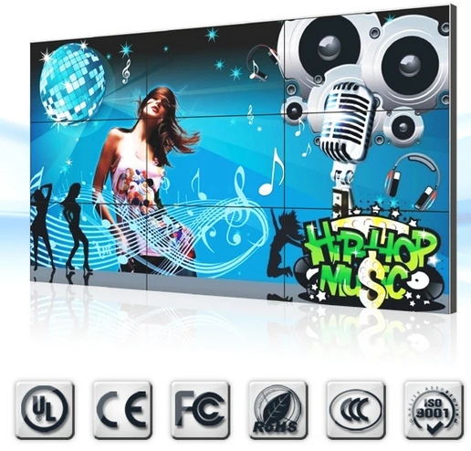 With led hd display 3x3 LCD DID video wall walls 46 inch 5.3mm seamless tv for remote conference video meeting