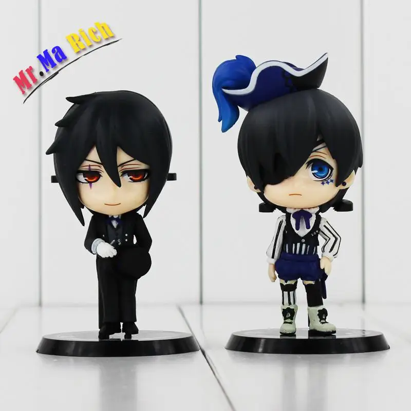Cute Q версия 2 шт./лот 10 см Kuroshitsuji Ciel Sebastian mikaelissa ПВХ Фигурки Модель игрушки|Игровые