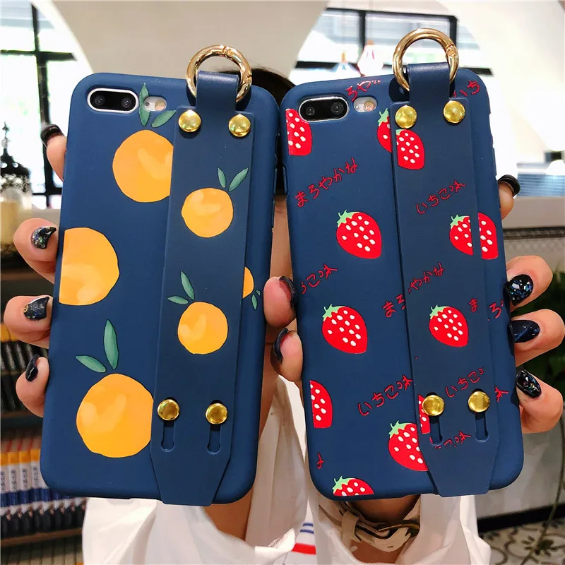 Ретро Летний Фруктовый оранжевый чехол с клубникой для iPhone X XR XS MAX Модный