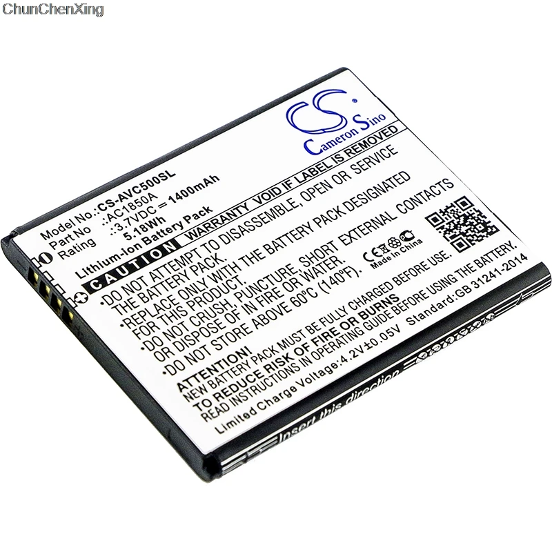 Аккумулятор Cameron Sino 1400 мАч AC1850A для Archos 50c Neon|Аккумуляторы мобильных телефонов| |