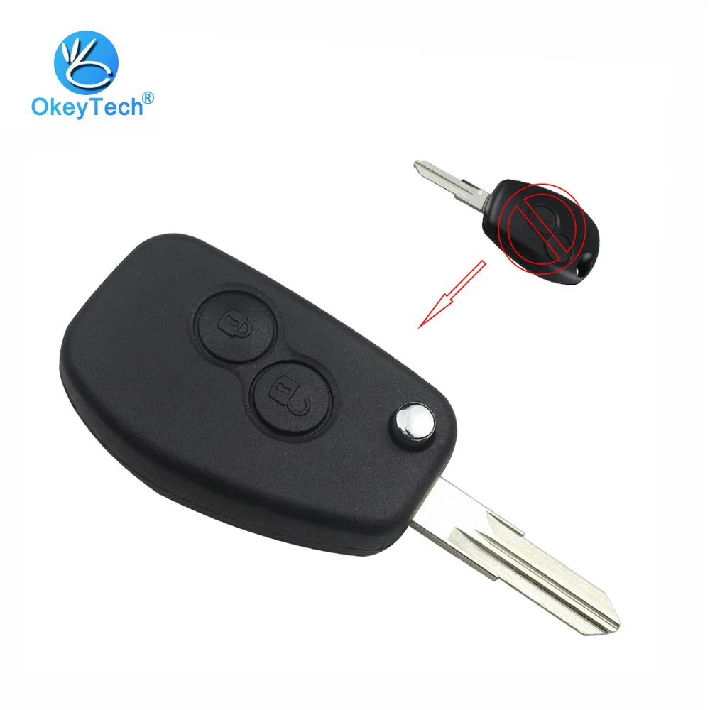 OkeyTech откидной складной ключ с 2 кнопками Модифицированный Корпус для пульта