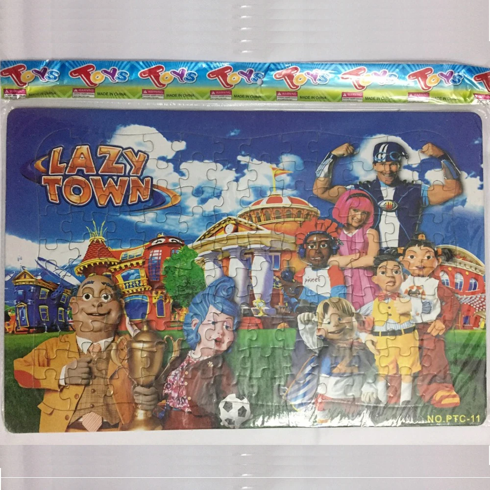 120 шт. 42x28 см LazyTown 2D игры в футбол головоломки ленивый город Рождественские