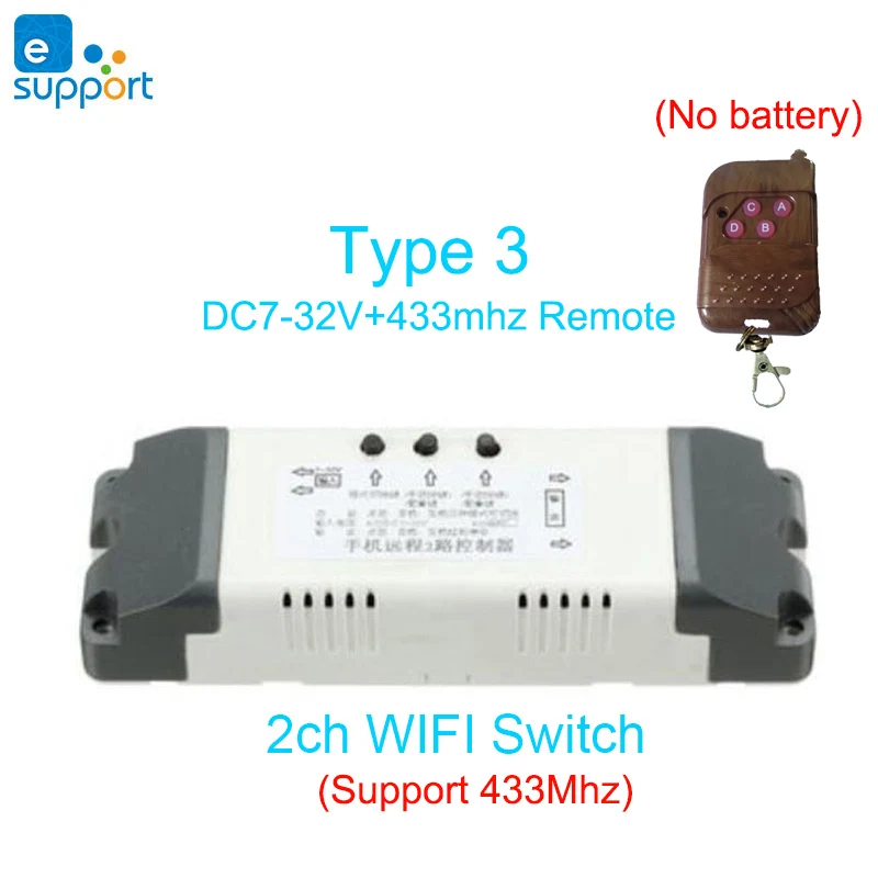 Type3 EWeLink 12V 24V 32V 220 переключатель Wi-Fi реле умный дом пульт дистанционного управления Wi-Fi модуль двигатель Шторы переключатель автофиксацией/шаговым управлением кирпечей из глины - Цвет: Type3
