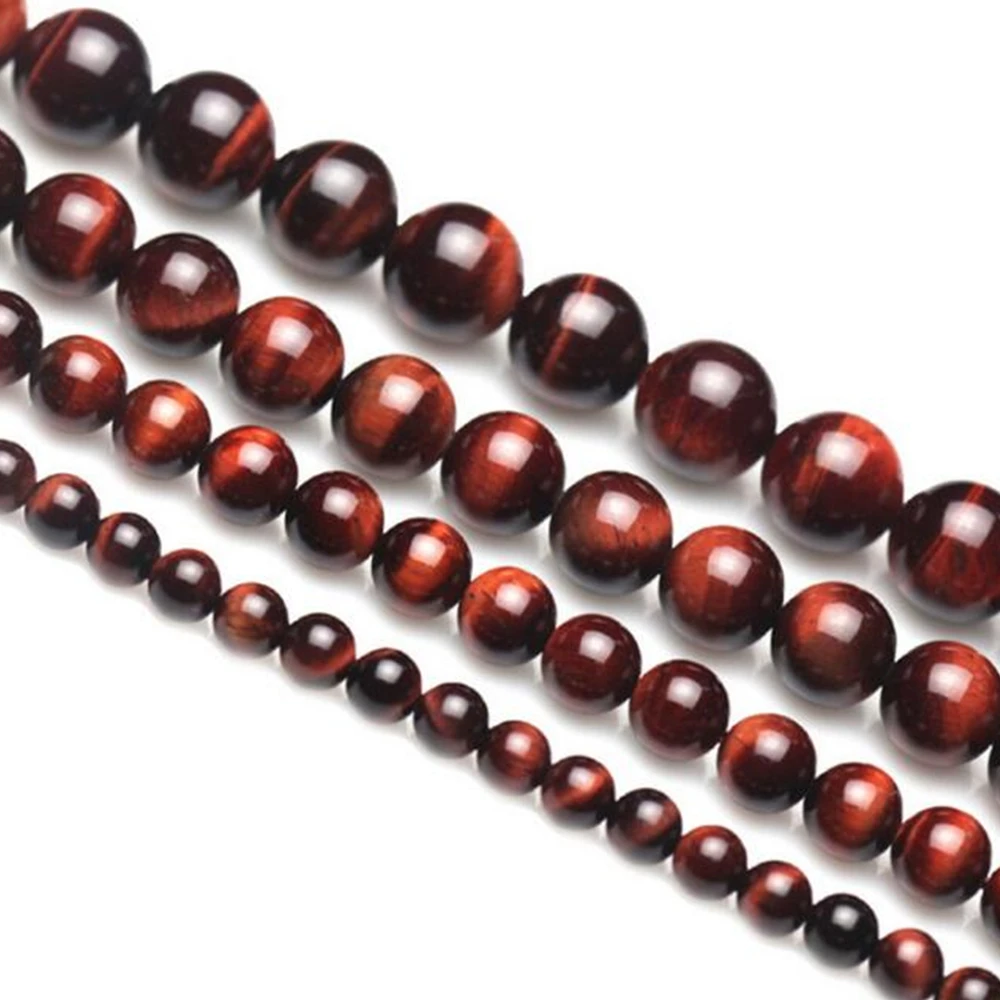 Новые Красные тигровые круглые бусины россыпью из натурального металла 4 мм 6 8 10 12