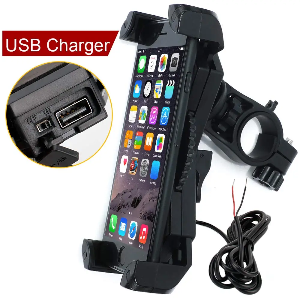 Мотоциклетное крепление для телефона с зарядным USB-портом устанавливается на
