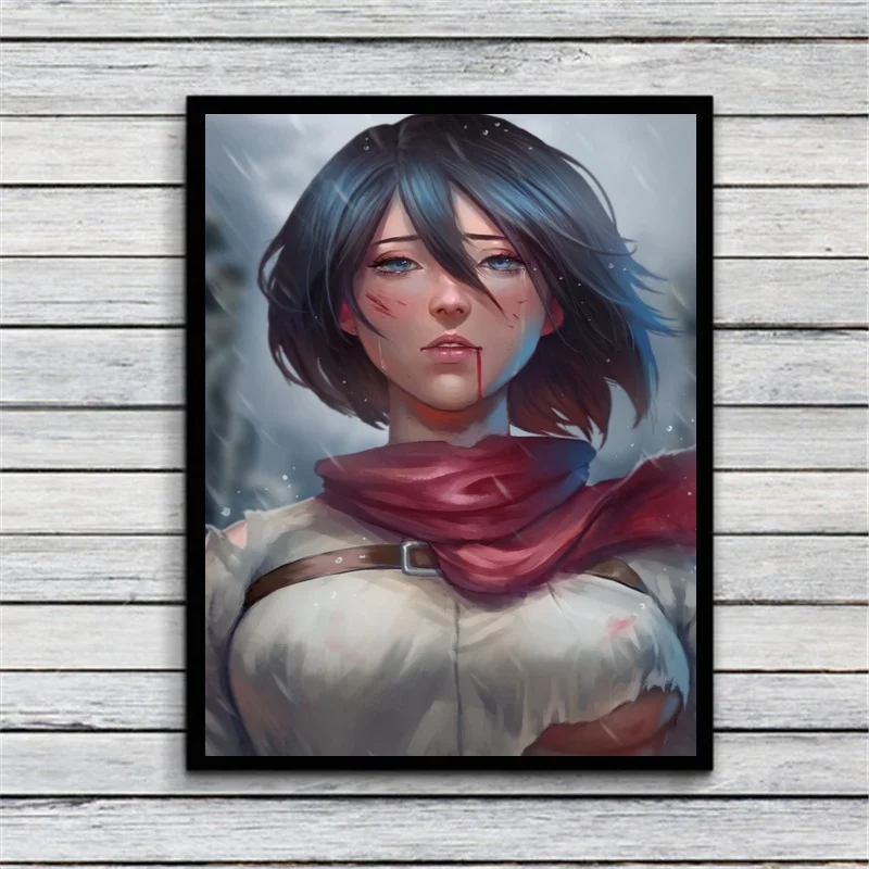 

Damaged Mikasa by Nopeys Silk Fabric Poster And Print Wall Art Picture Painting Home Decor