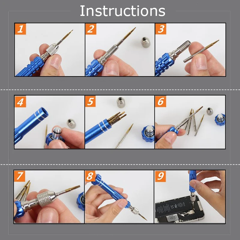 

5 in 1 Precision Screwdriver Set Phillips Screwdriver Bits For Phones Watch Disassemble Repair Open Tool Kit