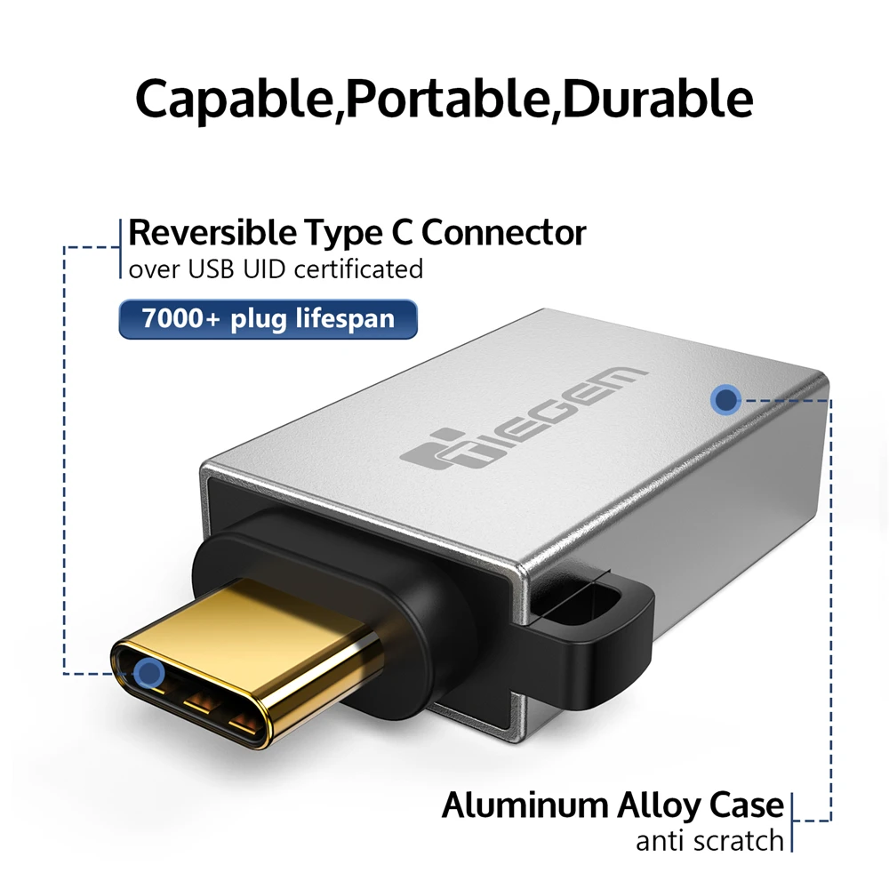 Адаптер TIEGEM usb type C OTG адаптер type-C штекер USB 3,0 Женский USB C OTG адаптер конвертер для Xiaomi 6 Macbook Nexus 5X6 P Google