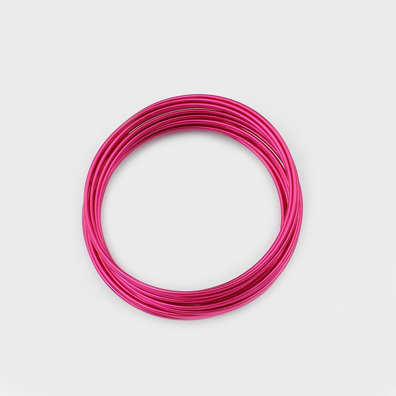 hot pink 5 метров анадизированный диаметр алюминиевый провод 1,5 мм 2 мм Мягкий Ремесло Универсальный окрашенный Алюминиевый металлический провод для DIY ювелирных изделий - Цвет: hot pink