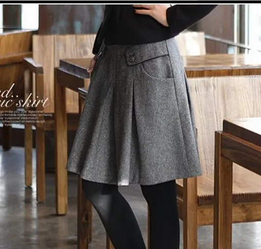 Новое поступление осень зима весна размера плюс юбка женская повседневная юбка Весенняя мода шерстяные юбки для женщин S91