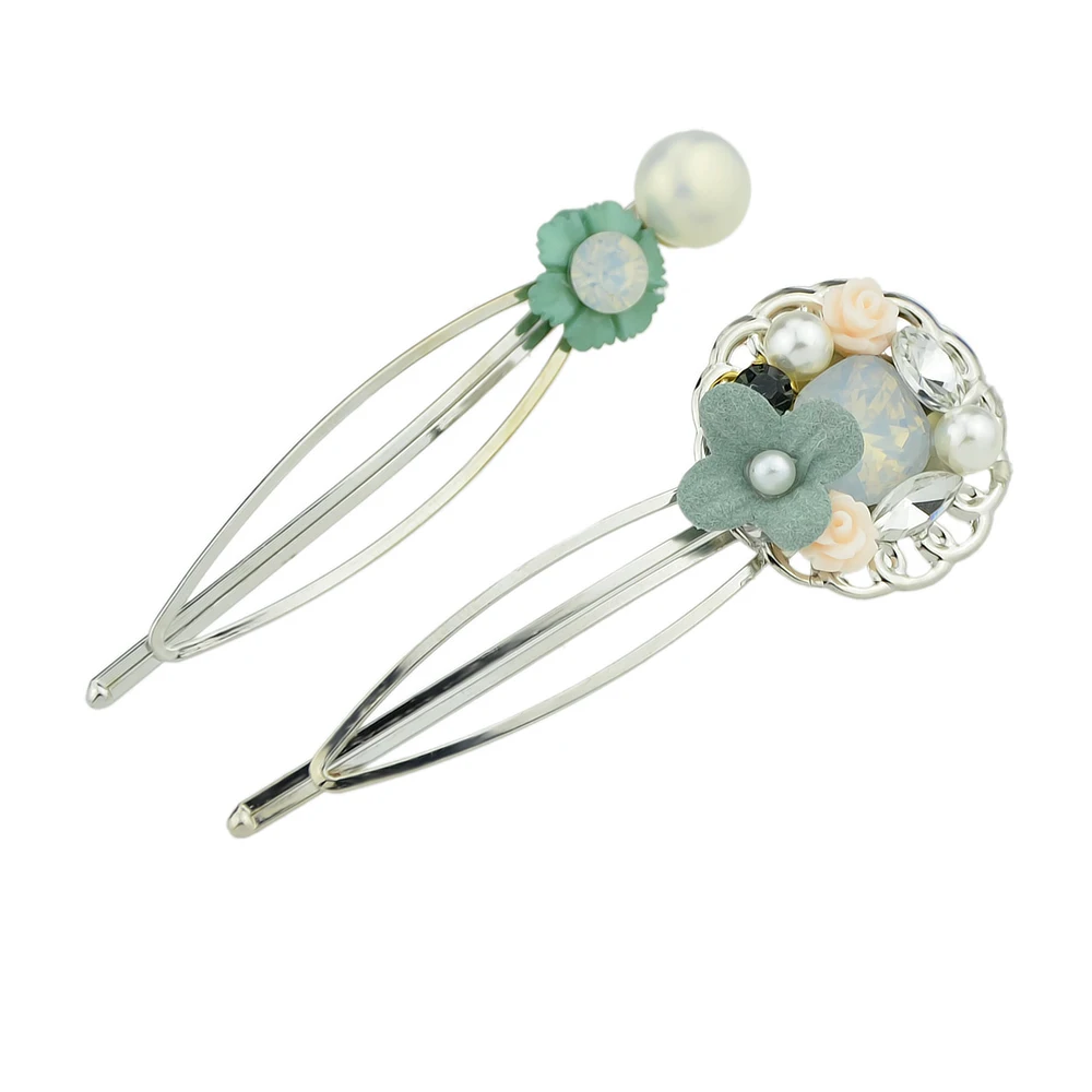 2 шт./компл. модные Украшения для волос серебристый Цвет со стразами Фул Смолы