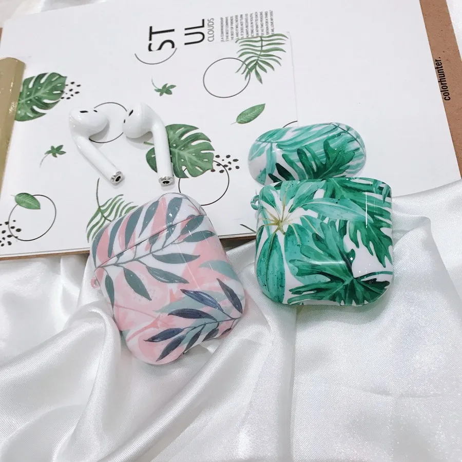 Leaf Case for AirPods 2 Air Pods Luxury Coque Earpods Airpod 1 Apple Earbud Charging Box Summer | Мобильные телефоны и